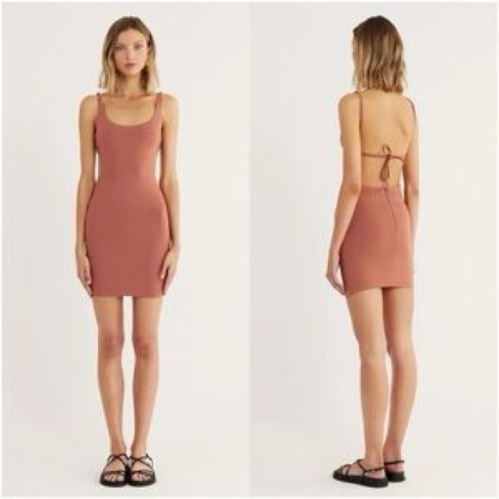 REVOLVE Backless Scoop-Neck Mini Dress in Dusty Rose